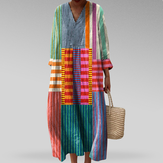 Ivy | Bright Strip Chic Dress