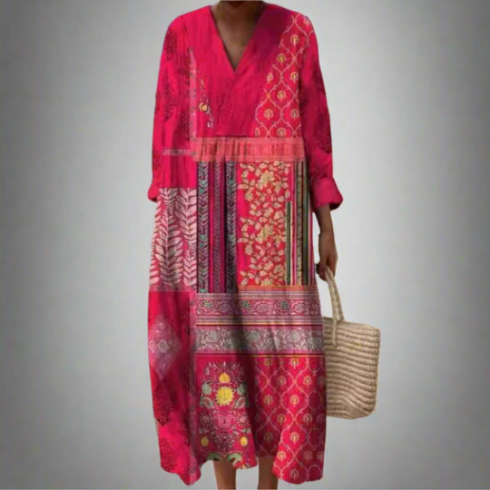 Sienna | Vintage Patch Chic Dress