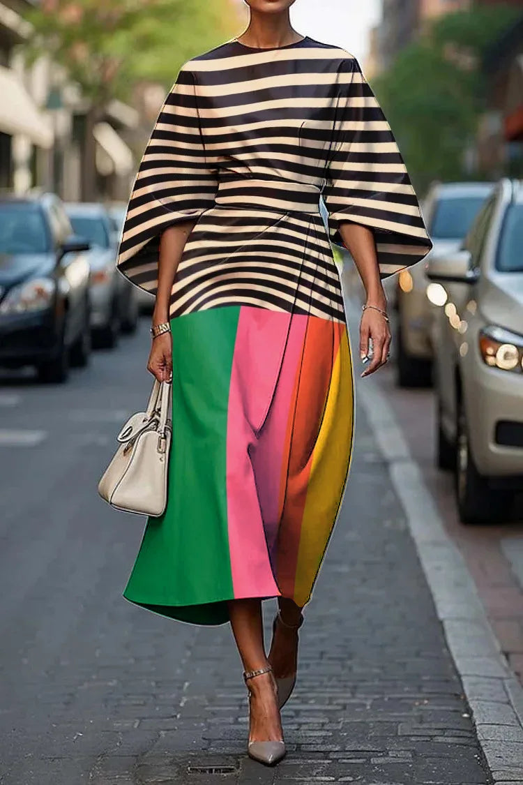 Olivia | Keiko Stripes & Spectrum Dress