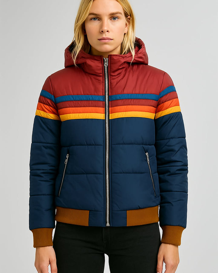 Lena | Retro Stripe Hoodie Jacket