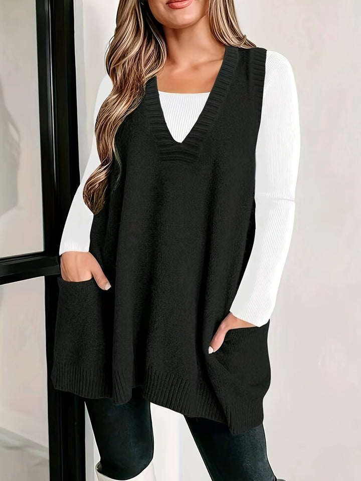 Camille | Oversized V-Neck Vest