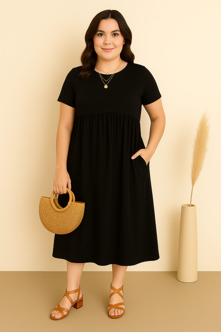 The Ayla | O-neck Tummy Covering Dress
