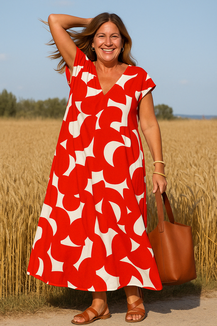 The Celia | Abstract Tummy Covering Dress