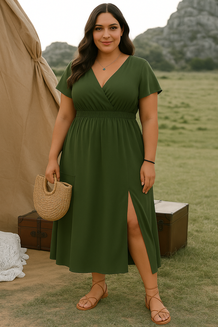 The Alina | V-Neck Tummy Covering Dress