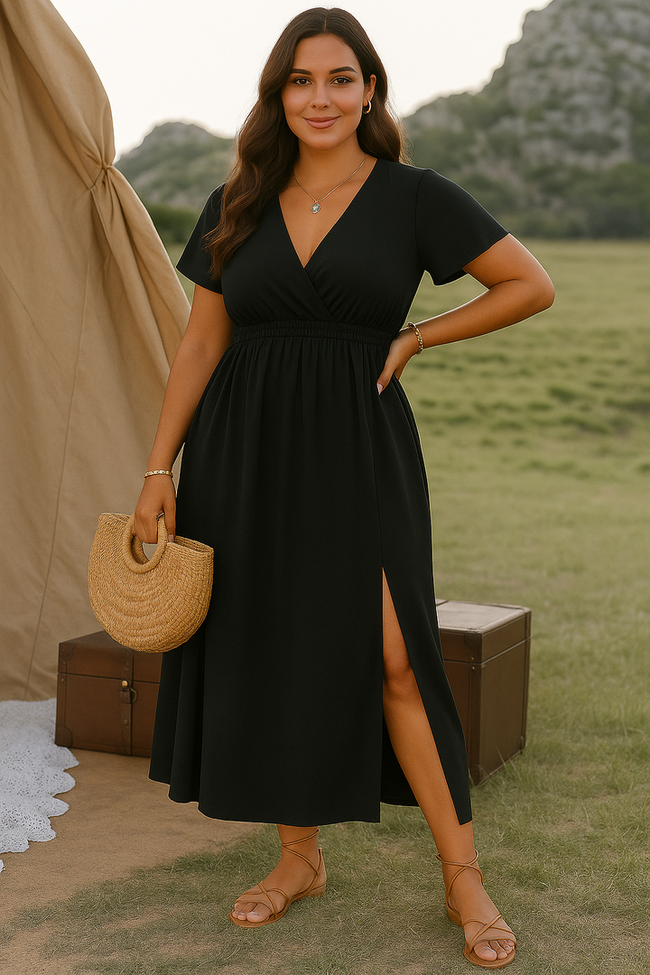 The Alina | V-Neck Tummy Covering Dress
