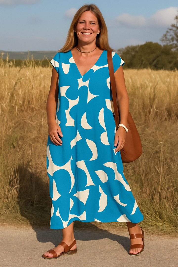 The Celia | Abstract Tummy Covering Dress