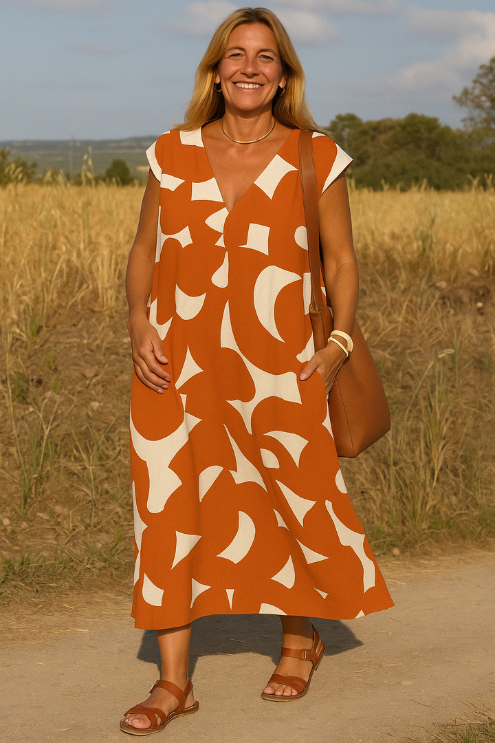 The Celia | Abstract Tummy Covering Dress